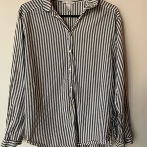 Gray stripe button up H&M